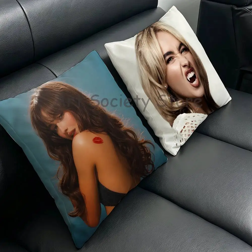 S-Sabrina Singer C-Carpenter Pillow Case For Sofa Decor Car Office Room Printing Cushion Cover Decorations and Protector