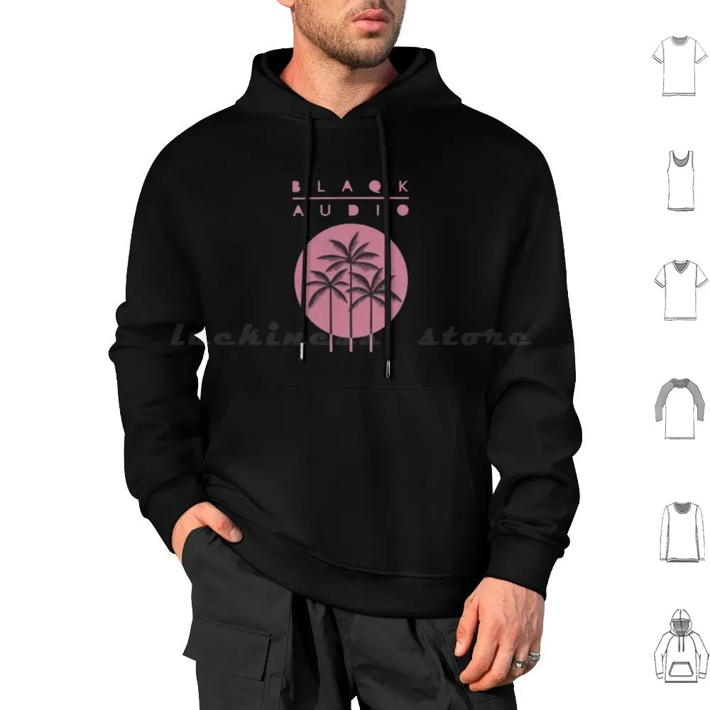 Camiseta de algodón de manga larga con capucha para patinete, ropa de playa, pelota debajo de las palmas, música esencial, banda para patinete tecno