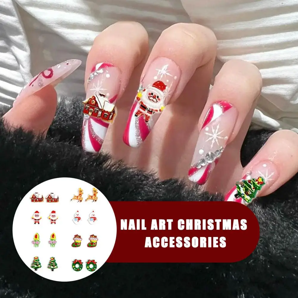 Christmas Tree Santa Claus Bell Reindeer Bonfire Nail Art Stickers For Making Xmas Style Nail Art Accessories Q1Z4