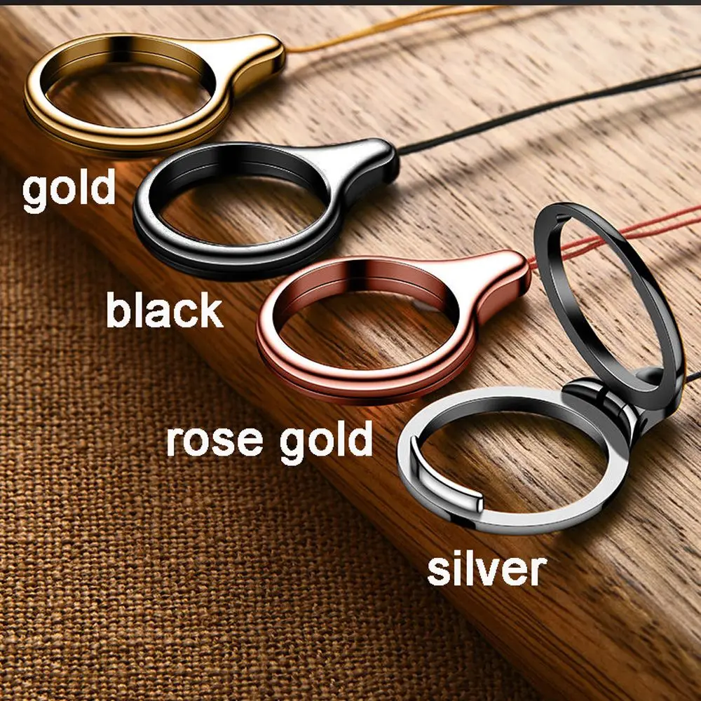 For Mobile Phone Ring Hang Rope 360 Degree Finger Ring Lanyard Mobile Holder Metal Stand Mobile Phone Straps