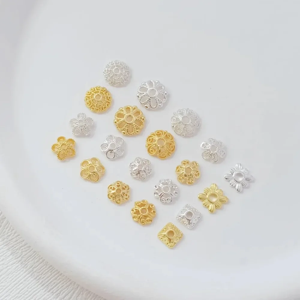 Silver 18K Gold-encrusted Lace Flower Stand, Bead Spacer, Handcrafted DIY Bracelet, Bead Strapping, Small Spacer