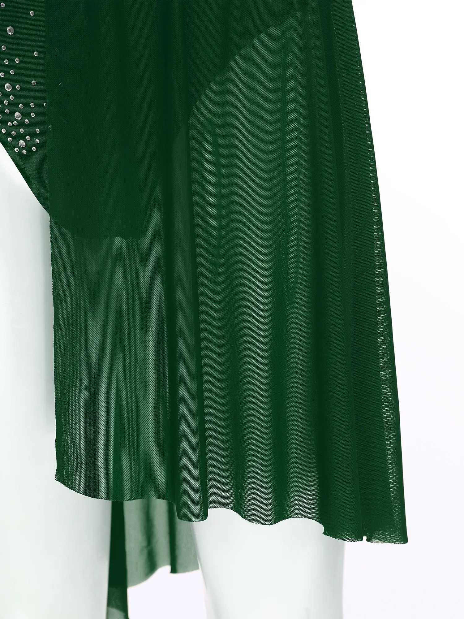 Womens Jazz Dance Figure Skating Costume Glitter Rhinestone Leotard Dress One Shoulder Sleeveless Lyrical Modern Dance Dresses