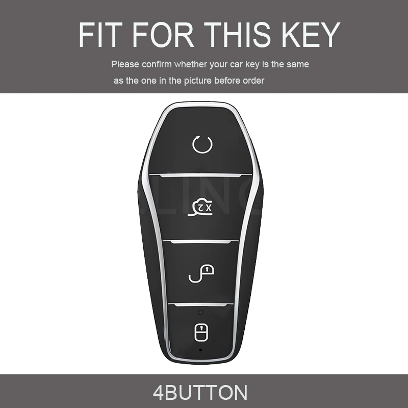 NEW Quicksand Gold Car Key Case Cover For BYD Qin Plusdmi Atto 3 Han EV Dolphin 4 Buttons Protected Holder Fob  Accessories