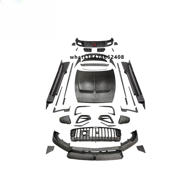 Kit Completo de Fibra de Carbono Seca Autoclavada de Grau Premium Estilo Continental GT: Lip Dianteiro, Difusor Traseiro, Spoiler e Saias Laterais