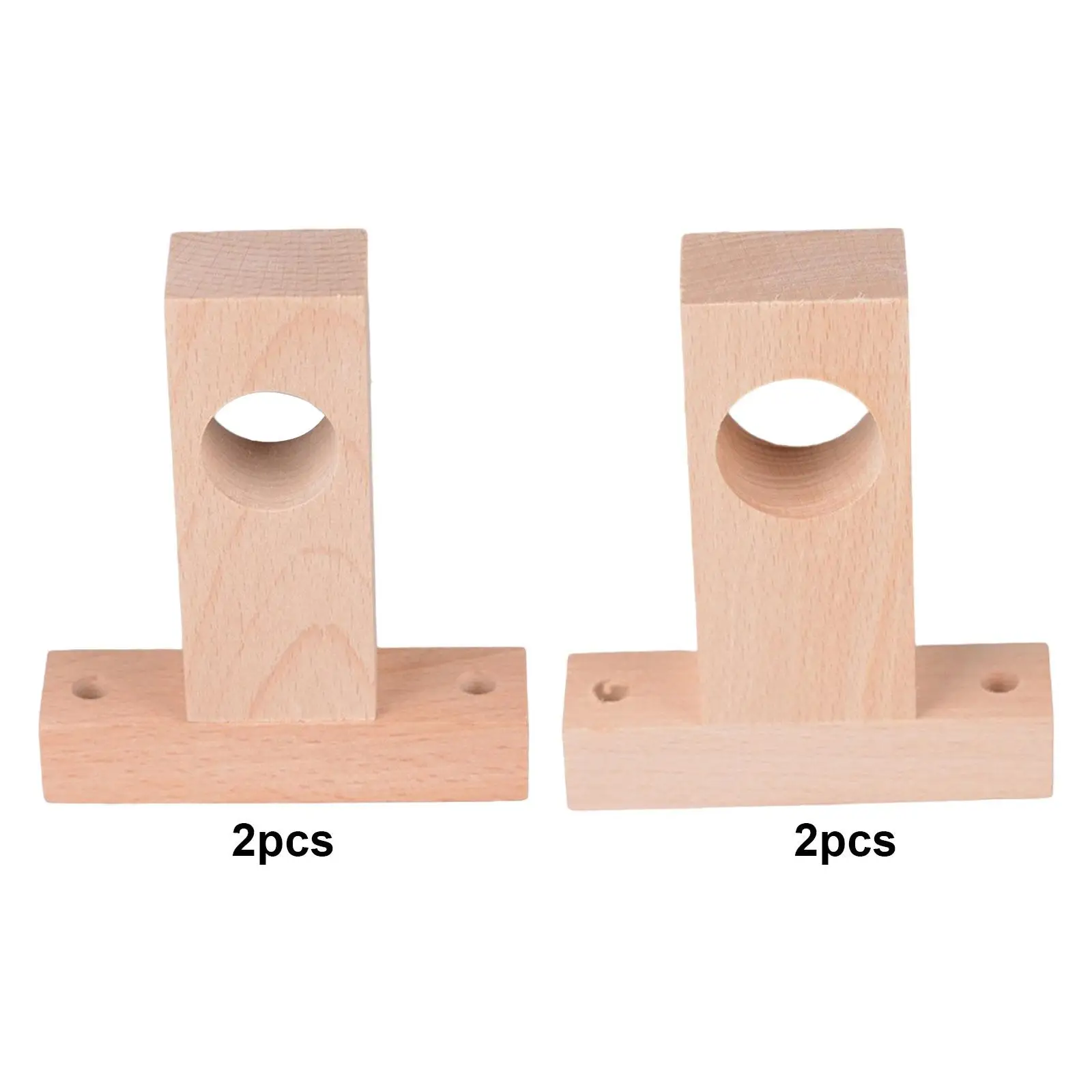 2 Pieces Roman Pole Bracket Curtain Rod Support Bracket Wood Curtain Rod End for Kitchen