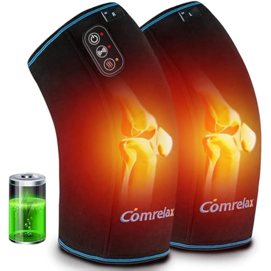 

Cordless Knee Massager with Heat and Vibration Knee Heating Pad for Pain Relief Deep Tissue Rechargeable Knee Brace for Women M