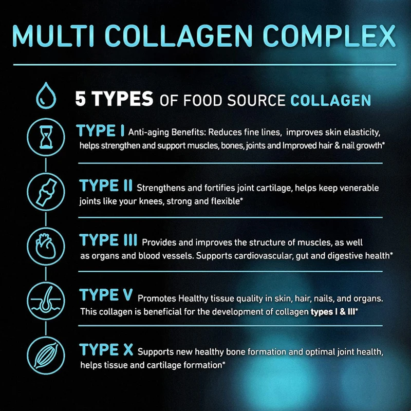 Male and female vitamin collagen - various collagen pills - grass fed, non GMO -60 capsules