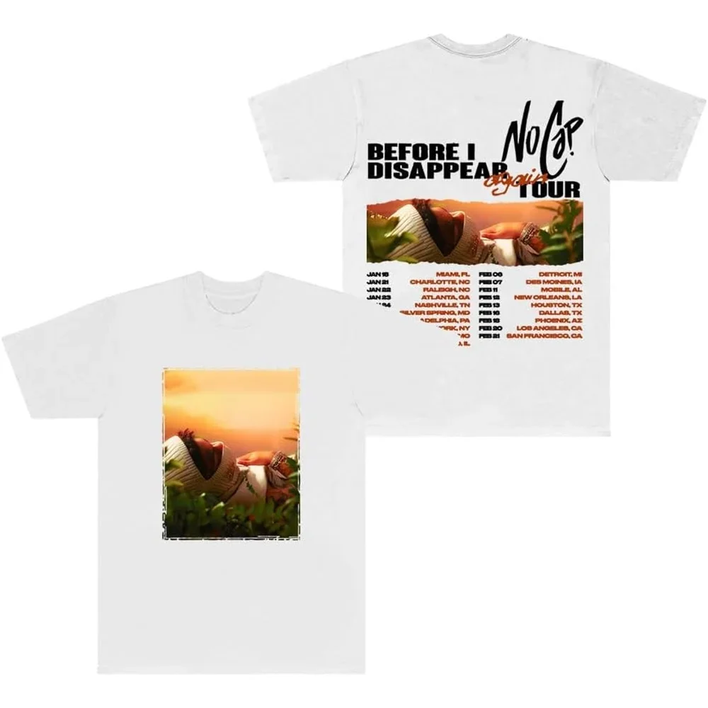 NoCap Before I Disappear Again Tour 2025 Merch Short Sleeve T-shirt Unisex Fashion Crew Neck Top