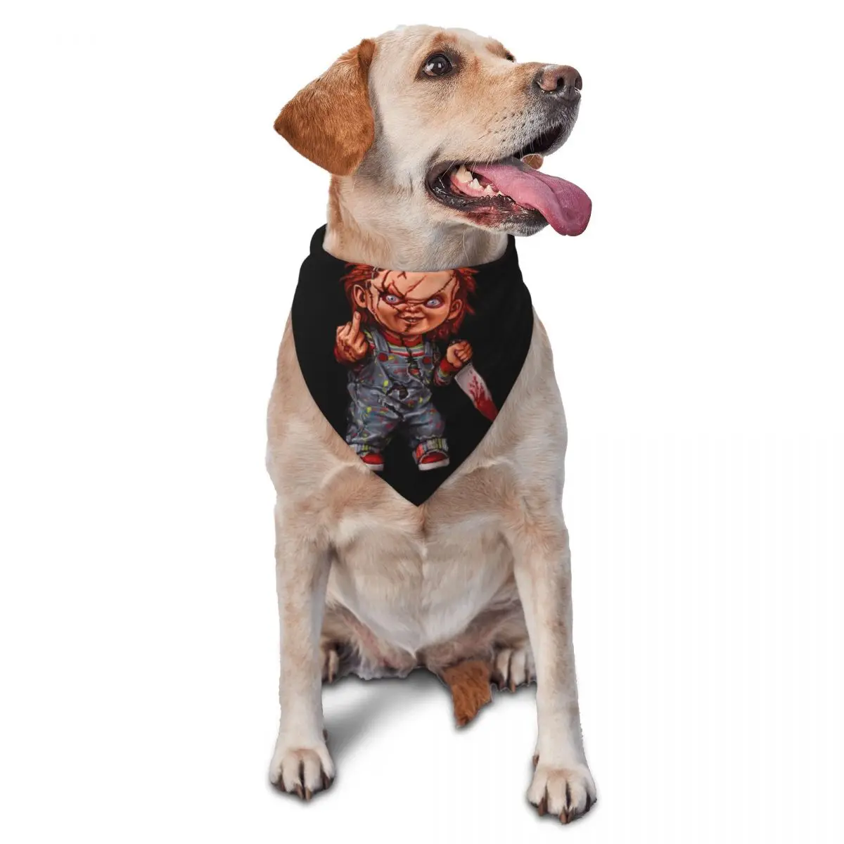 The Killer Doll Chucky Pet Bandanas Child's Play Horror Movie Pet Scarf Decor Pet Triangle Bib For Dogs Cats