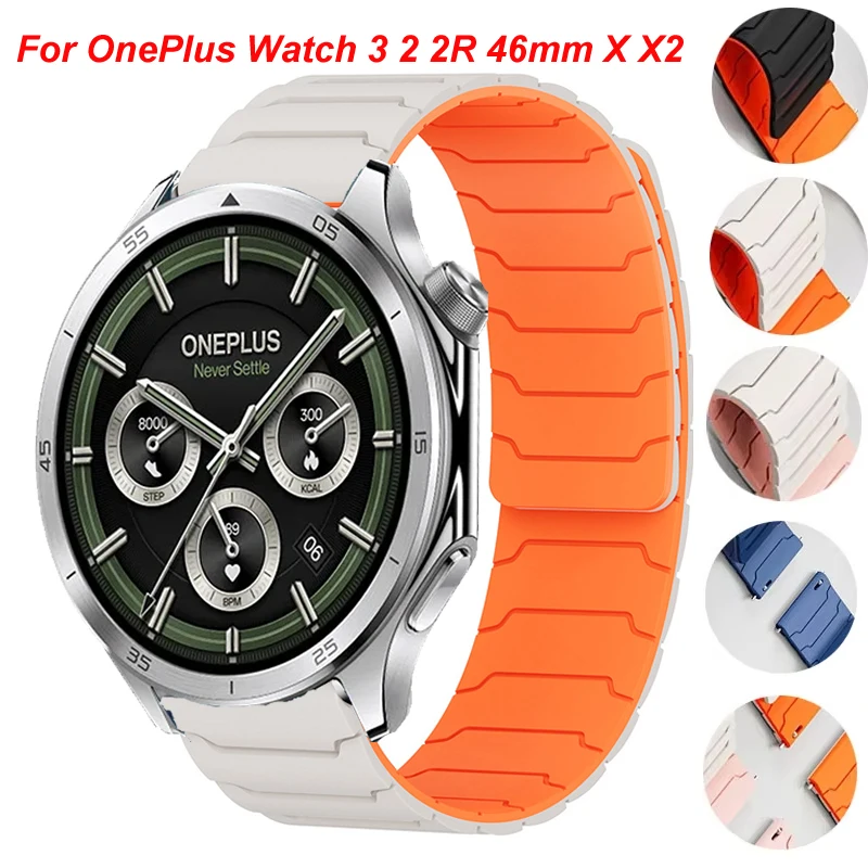OnePlus Watch 3 2 2R 스트랩 용 22MM 밴드 OPPO Watch X X2 4Pro/Realme Watch 3 2 SPro 스트랩 용 자기 실리콘 팔찌 Correa