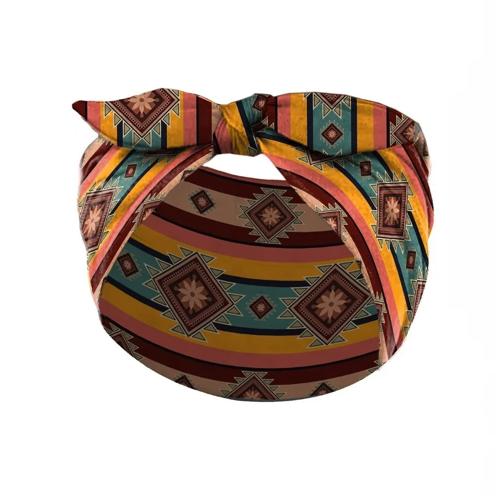 Wide Bohemian Hair Bands Vintage Knot Elastic Boho Print Headband Hair Accessories Cotton Stretch Workout Headband