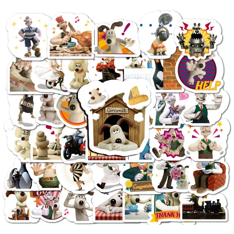 40 قطعة الكرتون والاس و جروميت ملصقات الكمبيوتر المحمول الكتابة على الجدران الأمتعة حقيبة سكيت الهاتف لطيف ملصق الأطفال صائق هدية