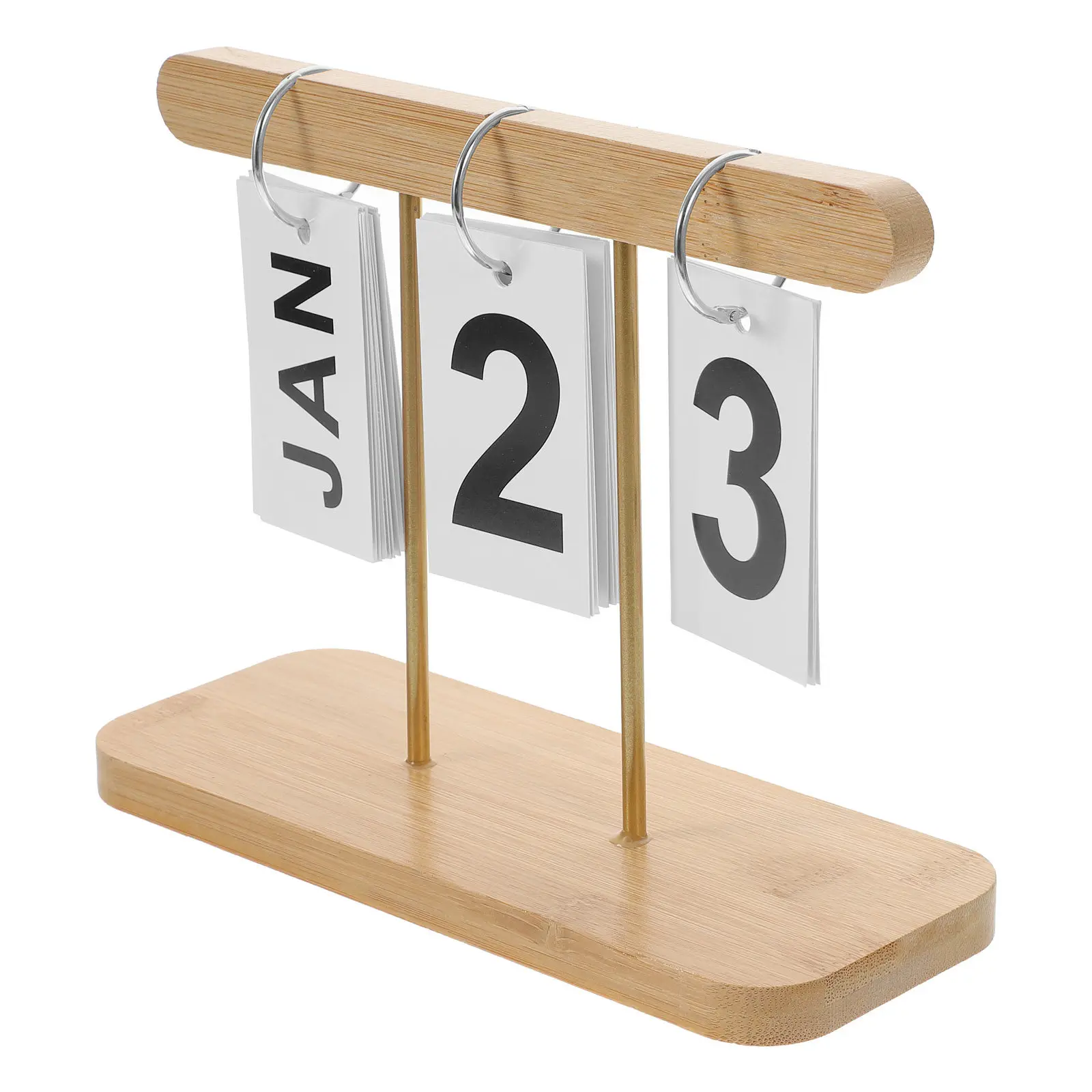 Wooden Perpetual Desk Calendar Rustic Flip Calendar for Home Office Desktop Decoration Creative Standing Desk Accessory
