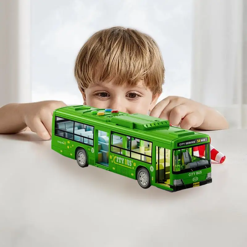 City Bus Toy Large Electric Bus Toy Educational Electric Bus Toy Battery-Operated City Stagecoach Buses With Music And Light