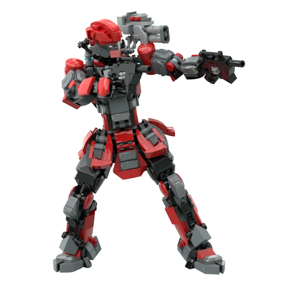 MOC-217785 Titania Robot Building Blocks Model Titania Red Mecha Fighting Robot Bricks Assembly Toys Kids DIY Birthday Gifts