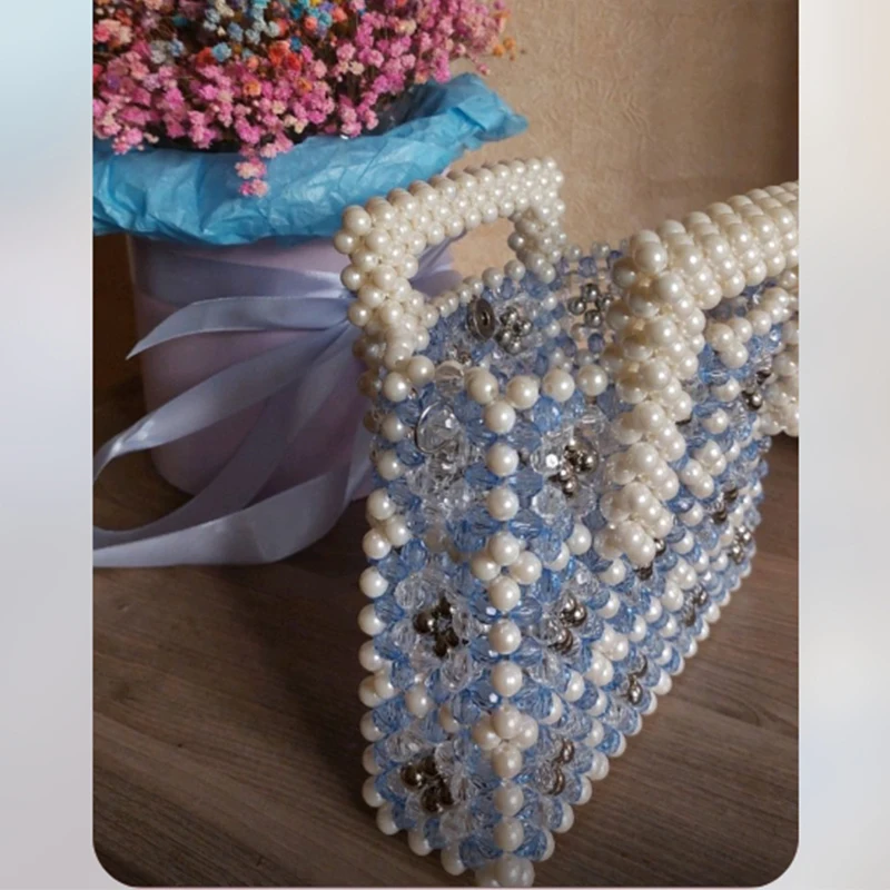 Cute Girl Ins Designer Chain Crossbody Bags New Flower Woven Acrylic Bead Custom Handbag Spring Summer Hot Selling 2026 Bag