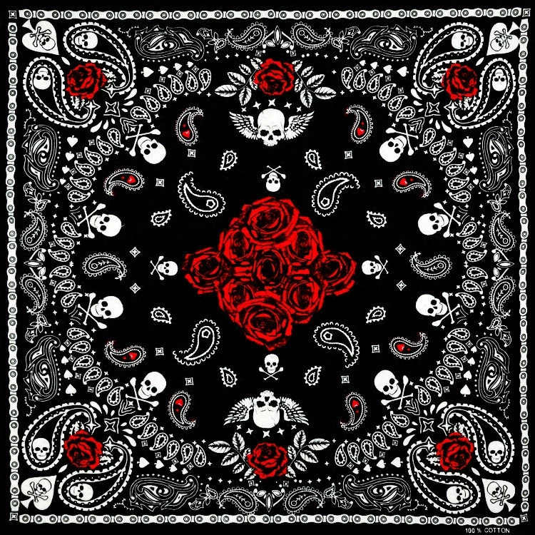 55X55cm nueva bufanda cuadrada Hip Hop Paisley rojo Bandana tocado pañuelo de mano banda para el cabello bufanda cuello muñequera banda Headtie regalo