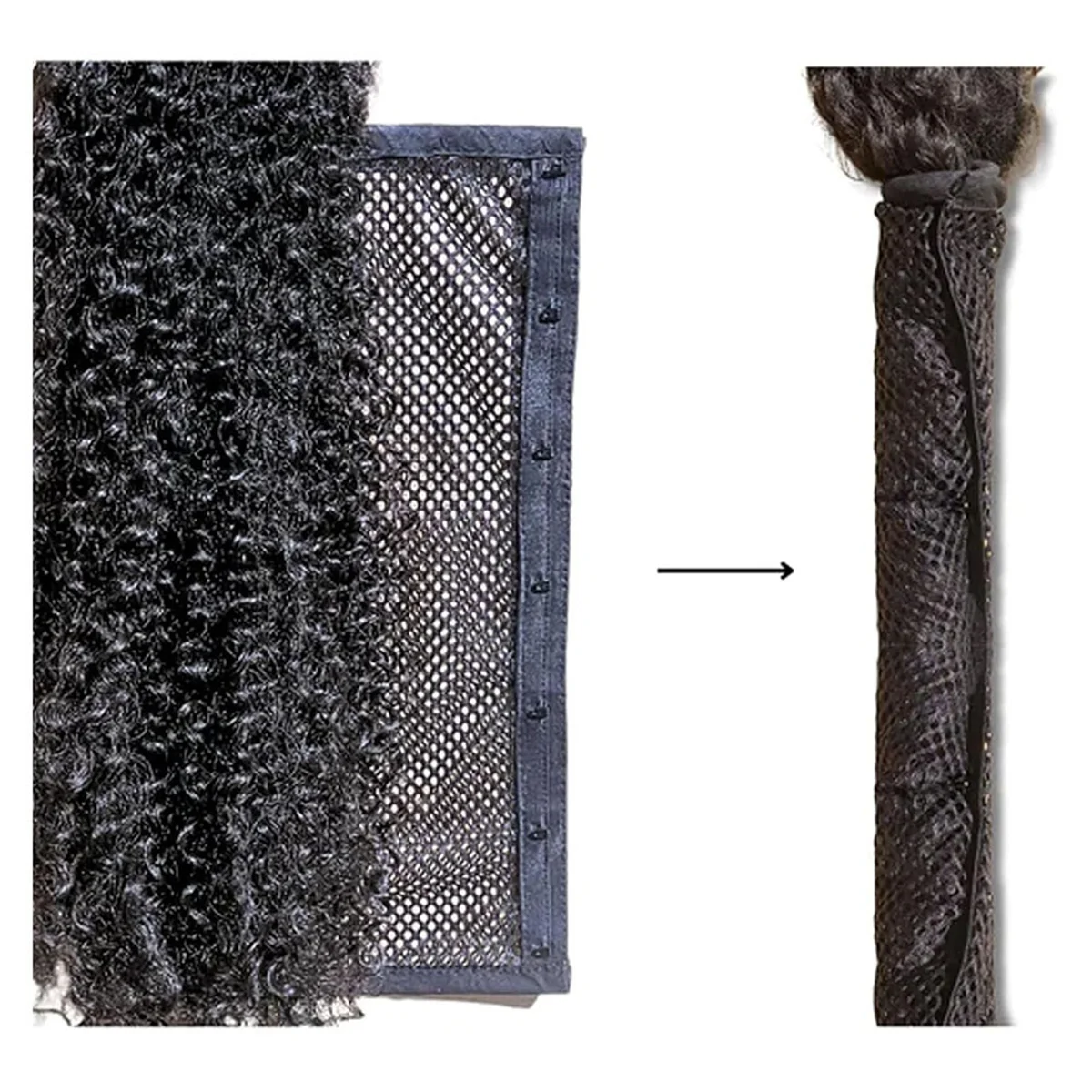 Maca de cabelo com trava de comprimento A71P, maca de cabelo de comprimento e trava, rede de maca de cabelo de comprimento e trava