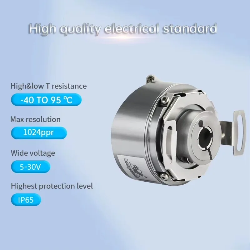 Incremental Rotary Encoder for CNC/VMC Machine KS42 Sin/Cos 42mm External Diameter Hollow Shaft IP65 Protection DC4.5-30V 1024