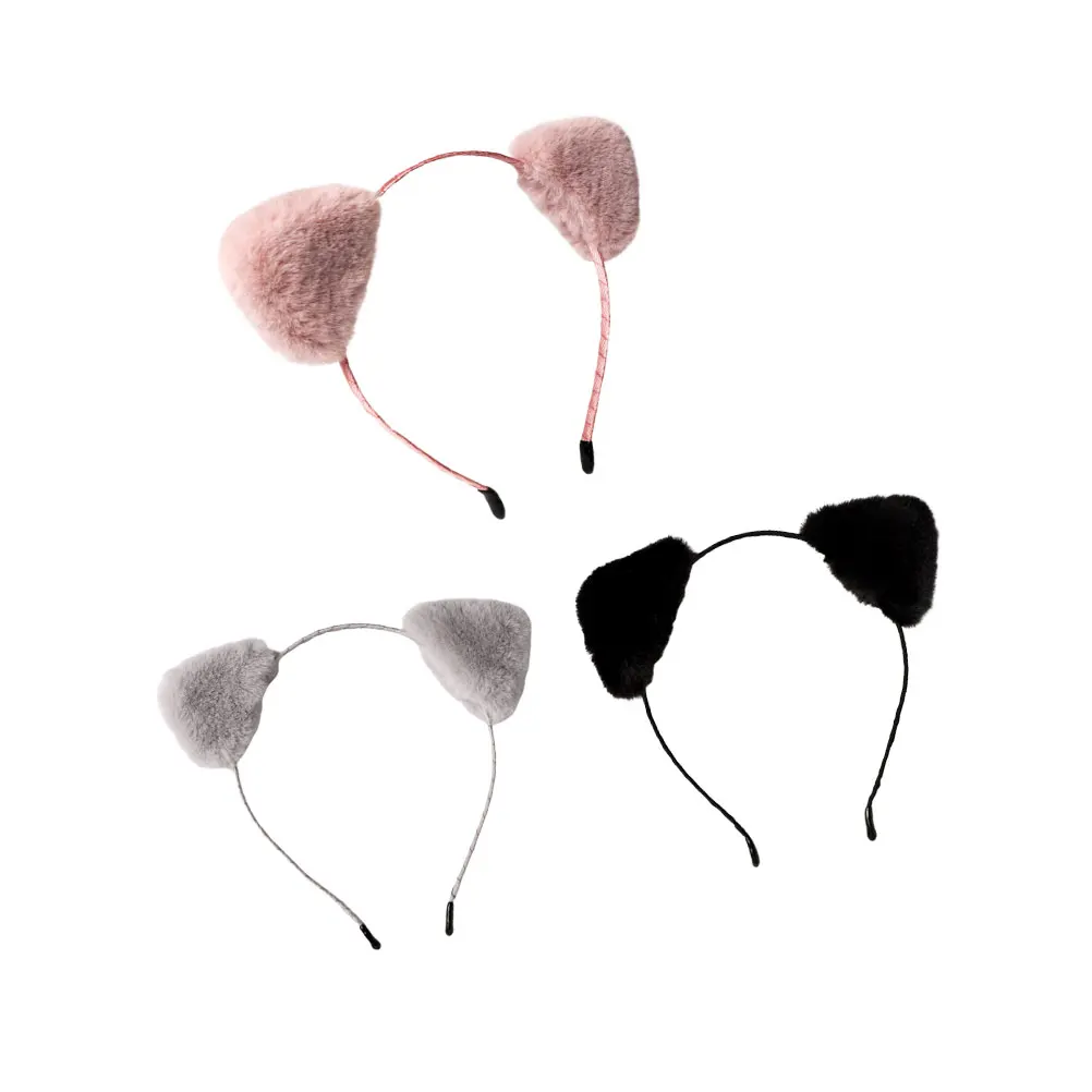 

3 Pcs Kids Hair Hoop Leopard Print Women Furry Child Headb s Durable Cloth Cat Ear Lightweight Comfortable Daily Wear Party