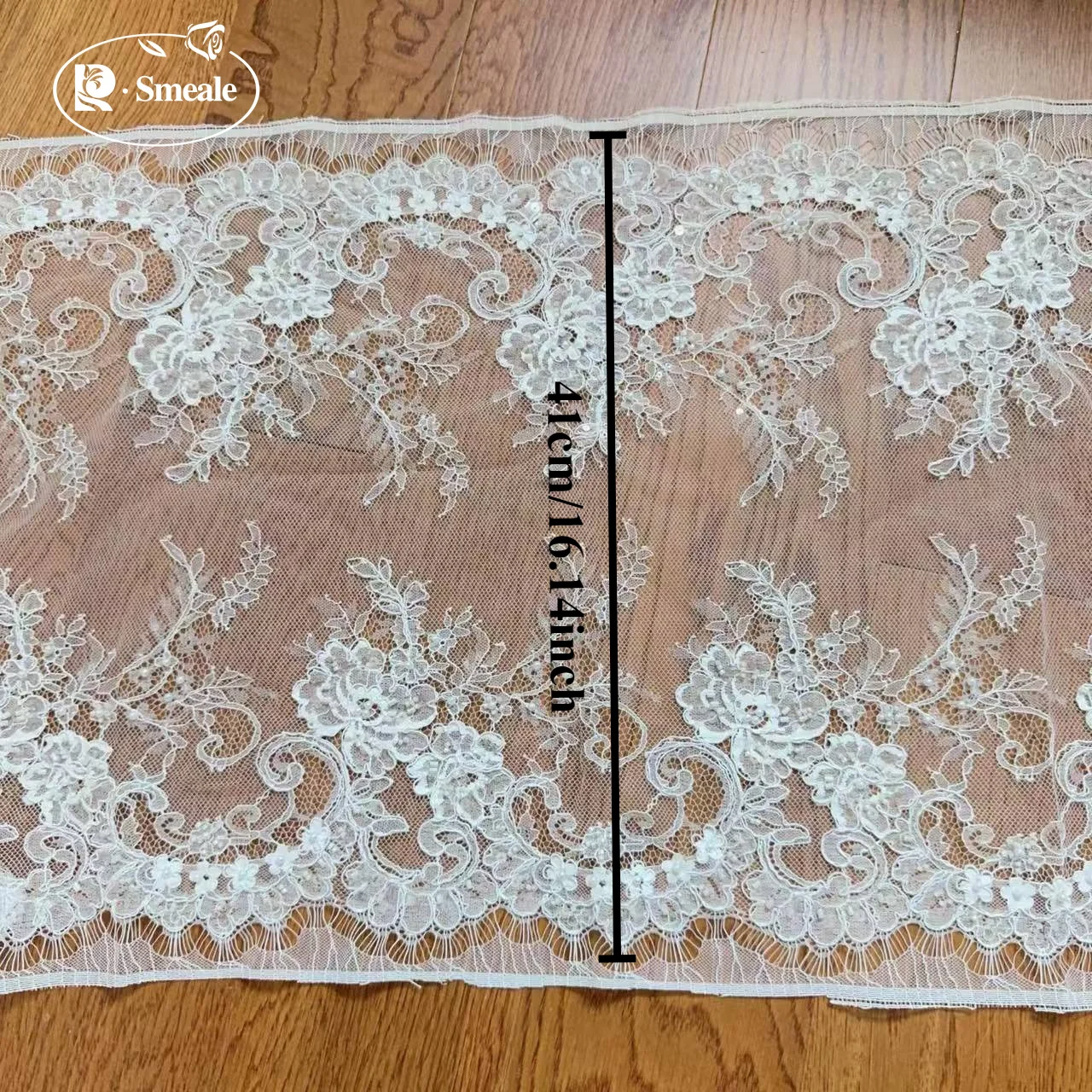 3 Meter/Stück. Seil-Stickerei, Perlen, Pailletten, Spitzenkopfschleier, Hochzeitskleid, Dekorative Accessoires, Handgemachtes DIY-Nähzubehör – Detail 2
