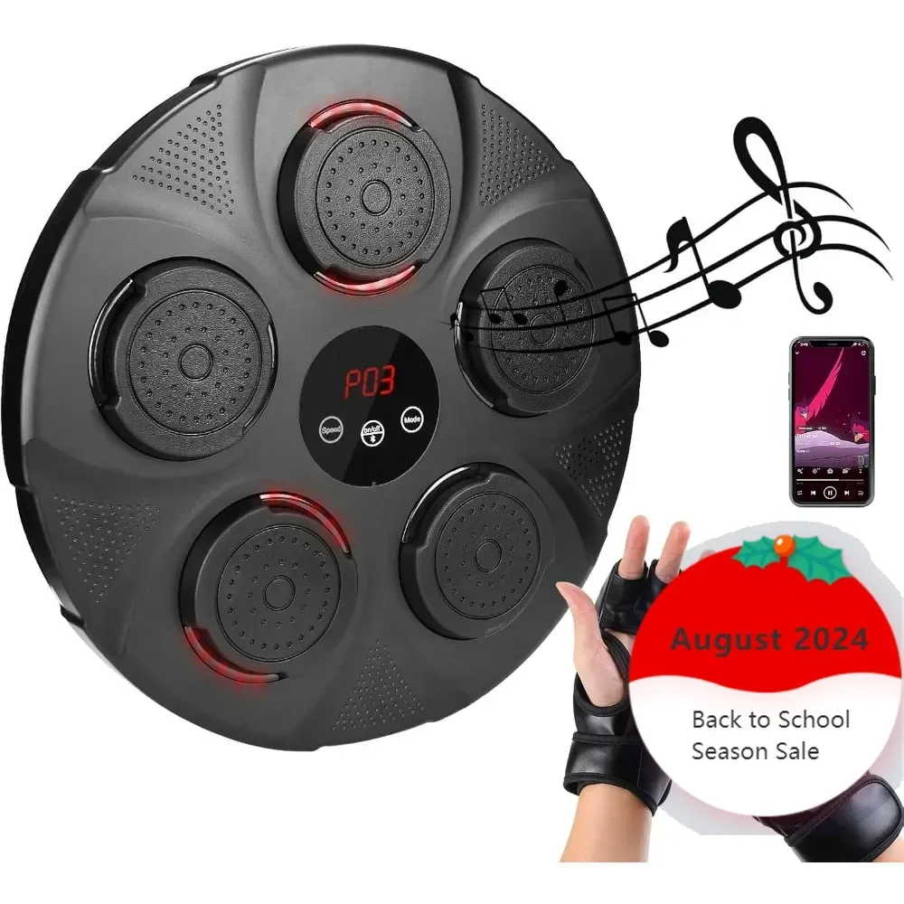 

Music Boxing Machine with LED Wall Mounted Punching Trainer with Boxing Glove Intelligent Boxing Target Workout Equipment.