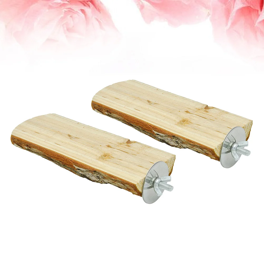 

2Pcs Original Wood Springboard Pet Cage Platform Small Animal Parrot Hamster Rat Gerbil Fun Board