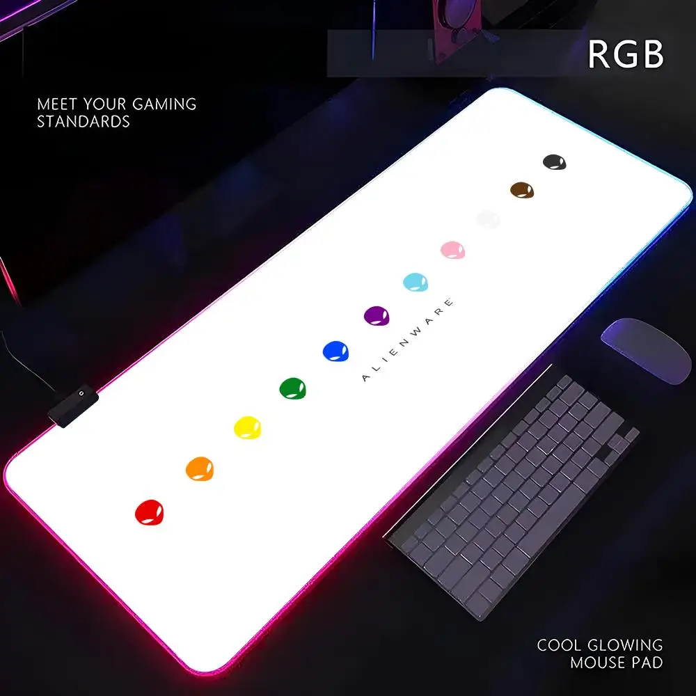 

Коврик для мыши Alienware RGB с LED-подсветкой, игровой коврик для мыши, периферийное устройство, коврик для компьютерного стола, XL коврик для мыши и клавиатуры