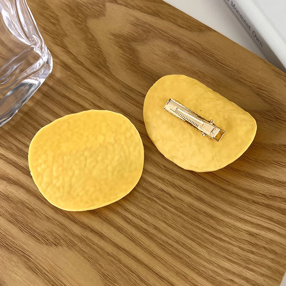 

2Pcs Simulated Potato Chip Hairpins Cute Resin Clips for Girls Women Hair Accessories Kawaii Cartoon Decorations Stylish Gifts