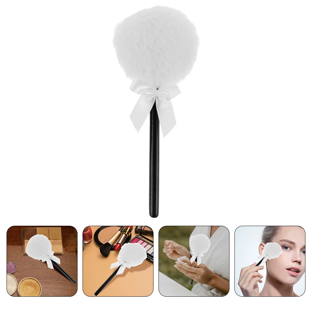 3 pièces doux cheveux longs poudre bouffée nœud papillon maquillage bouffée corps visage poudre pressée en vrac femmes outils de maquillage Blush brosse pour les femmes