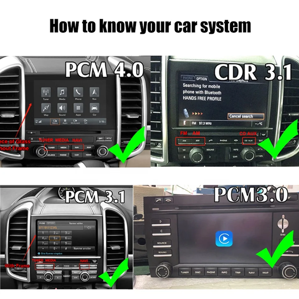 AZTON Wireless CarPlay Android Auto Retrofit per Porsche Cayenne Macan Cayman Panamera Boxster PCM3.1