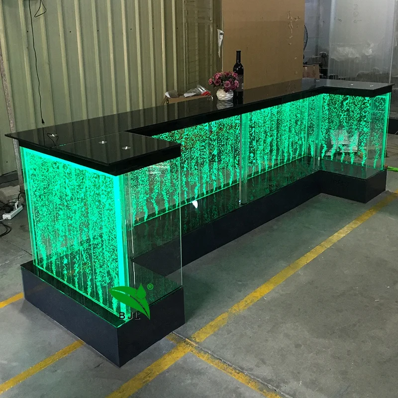 Custom. LED light water bubble shop counter design store counter with shelf