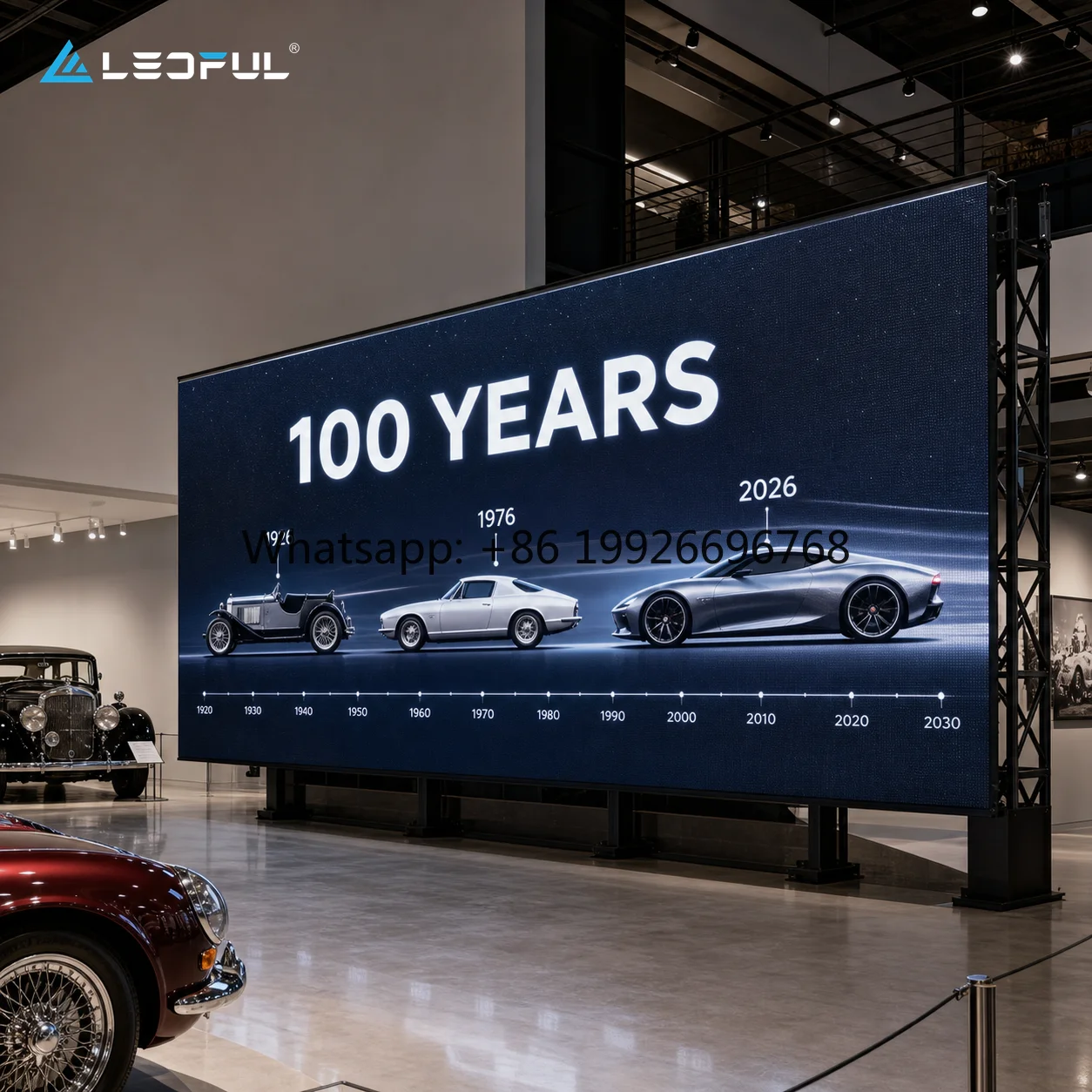 Ultrawide Immersive LED Backdrop P1.56 for Automotive Heritage Museum with floor-to-ceiling design Fixed Install