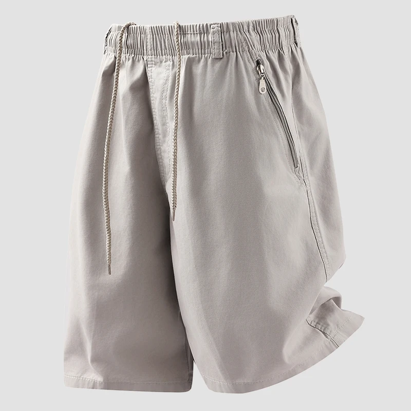 

Мужские повседневные шорты, летние шорты на шнурке, эластичная талия, карманы на молнии, шорты-карго, мужские дышащие шорты для бега и пляжа, длина до колена