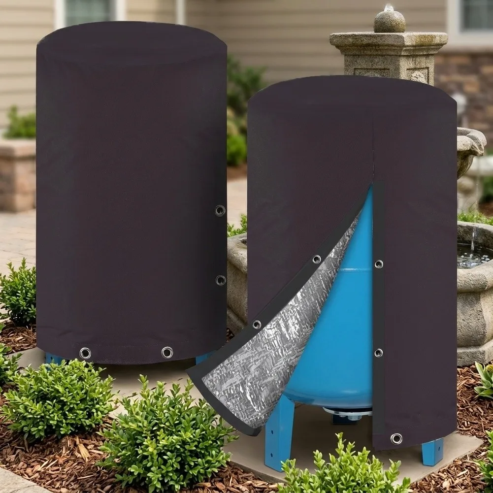 Round Tank Protection Cover Made of 600D Polyester Fabric with Reflective Inner and Grommet-Reinforced Bottom Edge