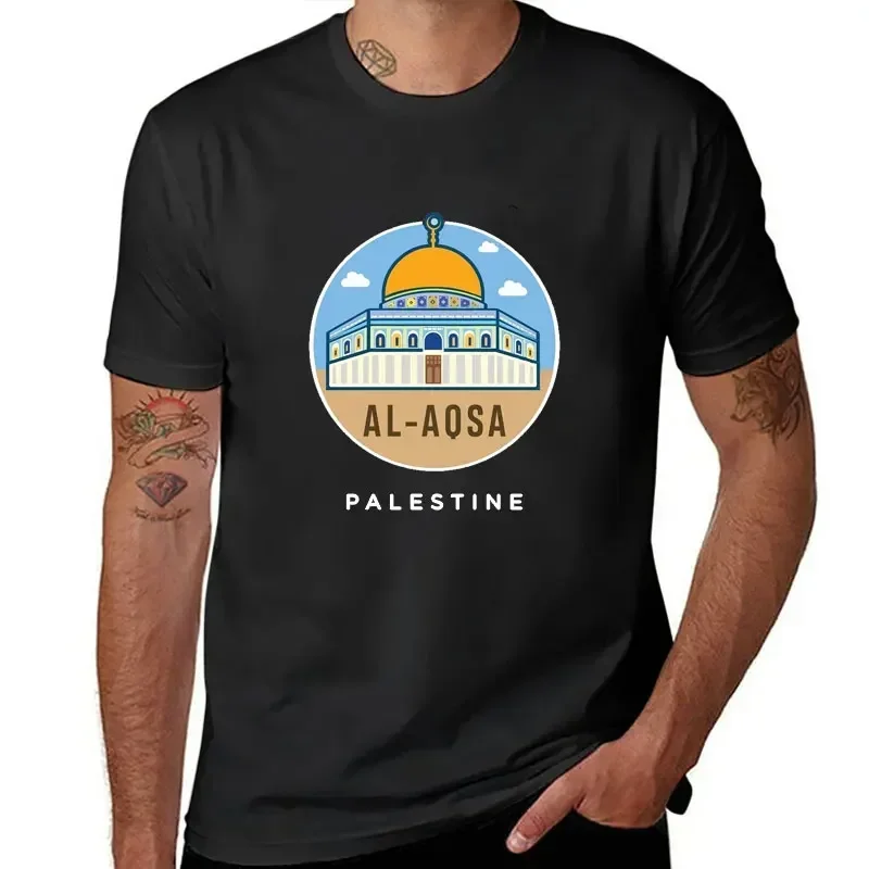 New Palestine Al-aqsa Mosque T-Shirt Palestinian Graphic Tees O-neck Men's and Women's Casual Wear Palestinian Flag Streetwear