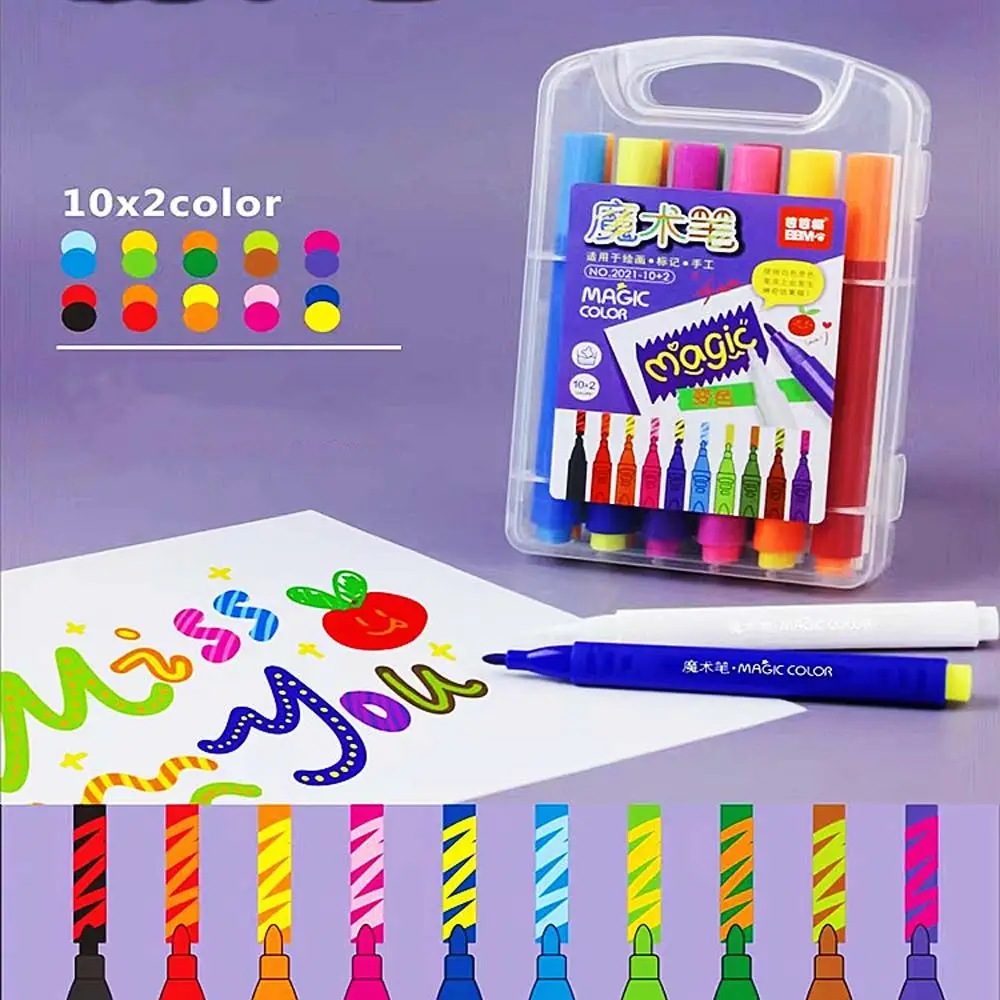 Student Stationery Supplies Can Change Color Drawing Magic Highlighters Color Marker Pen Water Color Pen Discolor Pen