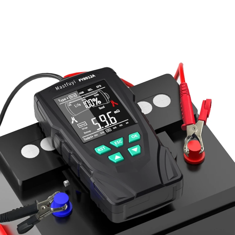 Car Battery Tester 12V/24V Battery System Analyzer 50-2000CCA Battery Health Display Comprehensive Diagnostic Test Tool