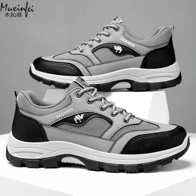 حذاء رجالي خريفي جديد كاجوال ومتعدد الاستخدامات للرياضات الخارجية مع نعال ناعمة عصرية وأشرطة عمل مريحة