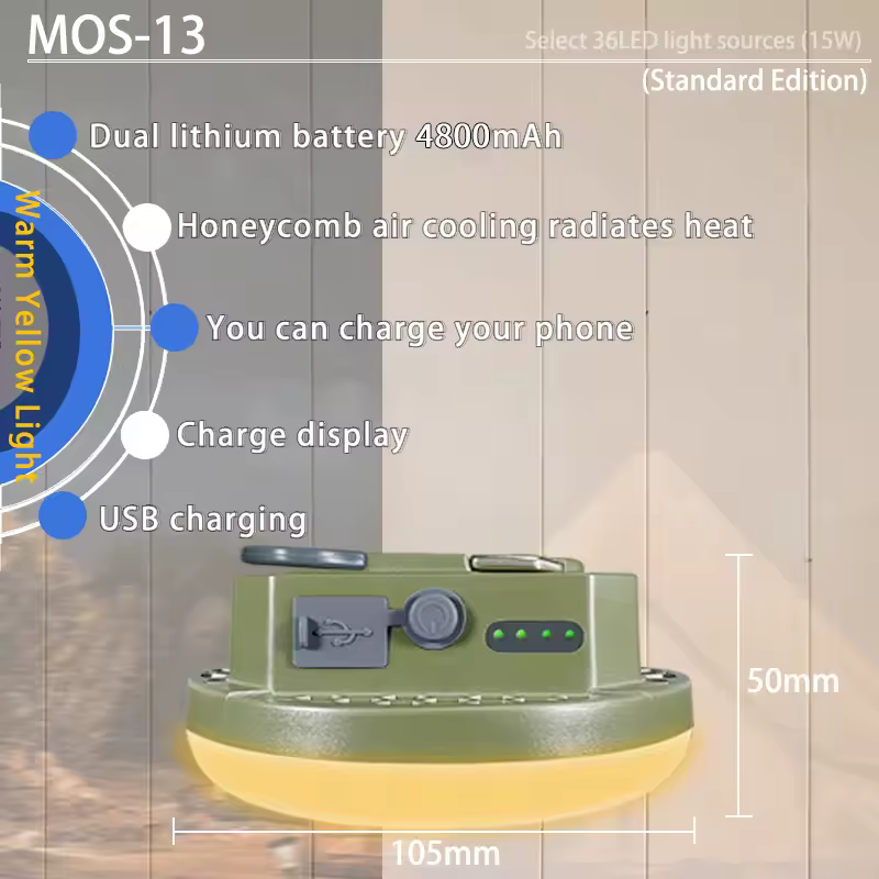 캠핑 텐트 내부에서의 조명 활용 모습