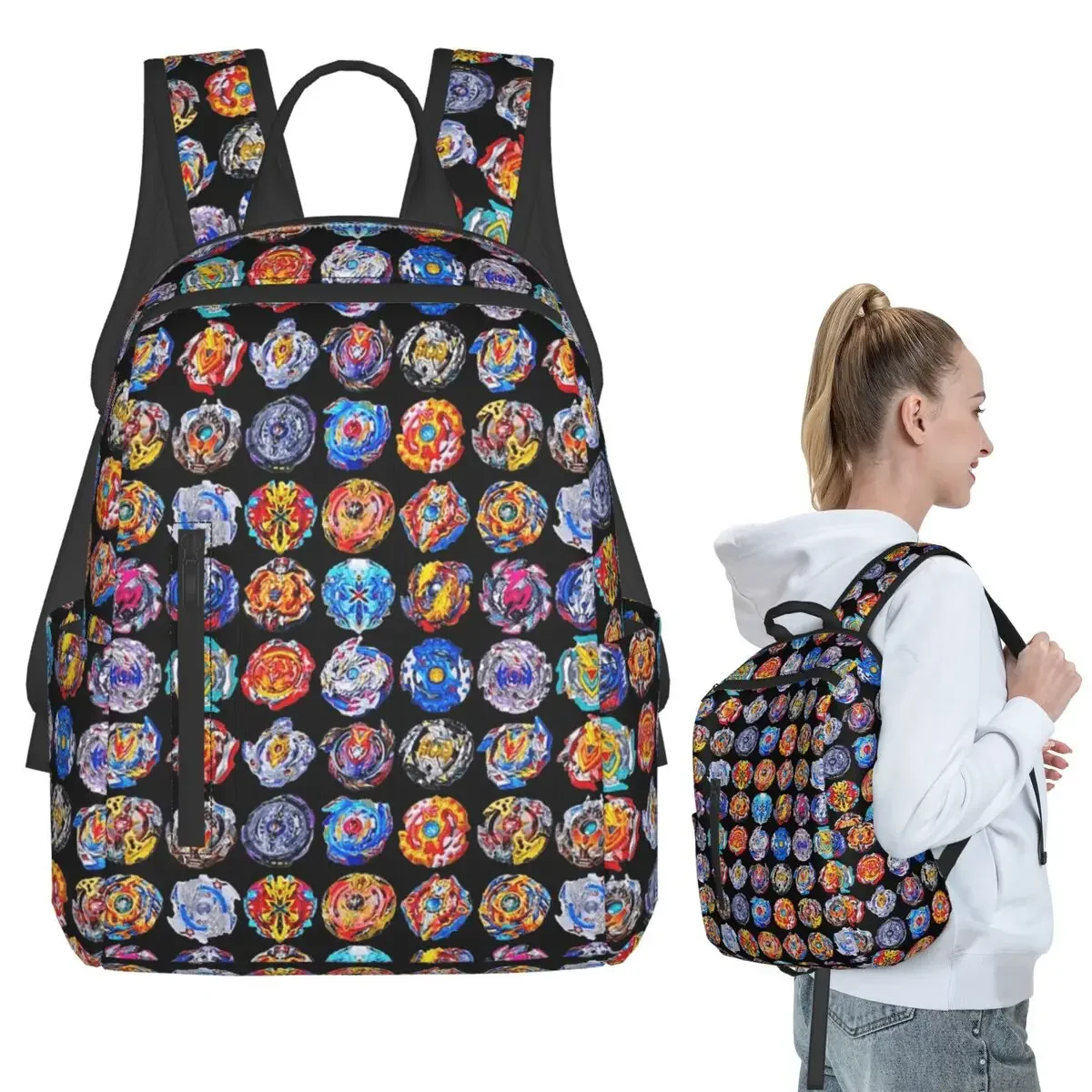 

Beyblade Burst Backpack Student Boys Girls BookBag Kids School Bag Laptop Shoulder Bags for Men Women