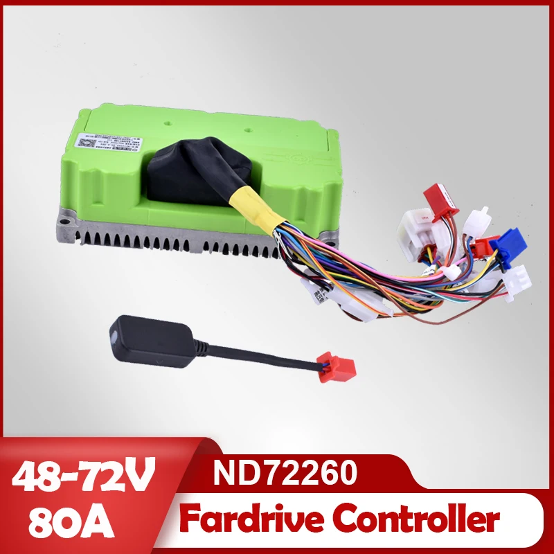 

48-72V 80A 3000W E-bike Motorcycle Controller Fardrive ND72260 Sine Wave Controller Programmable With Bluetooth