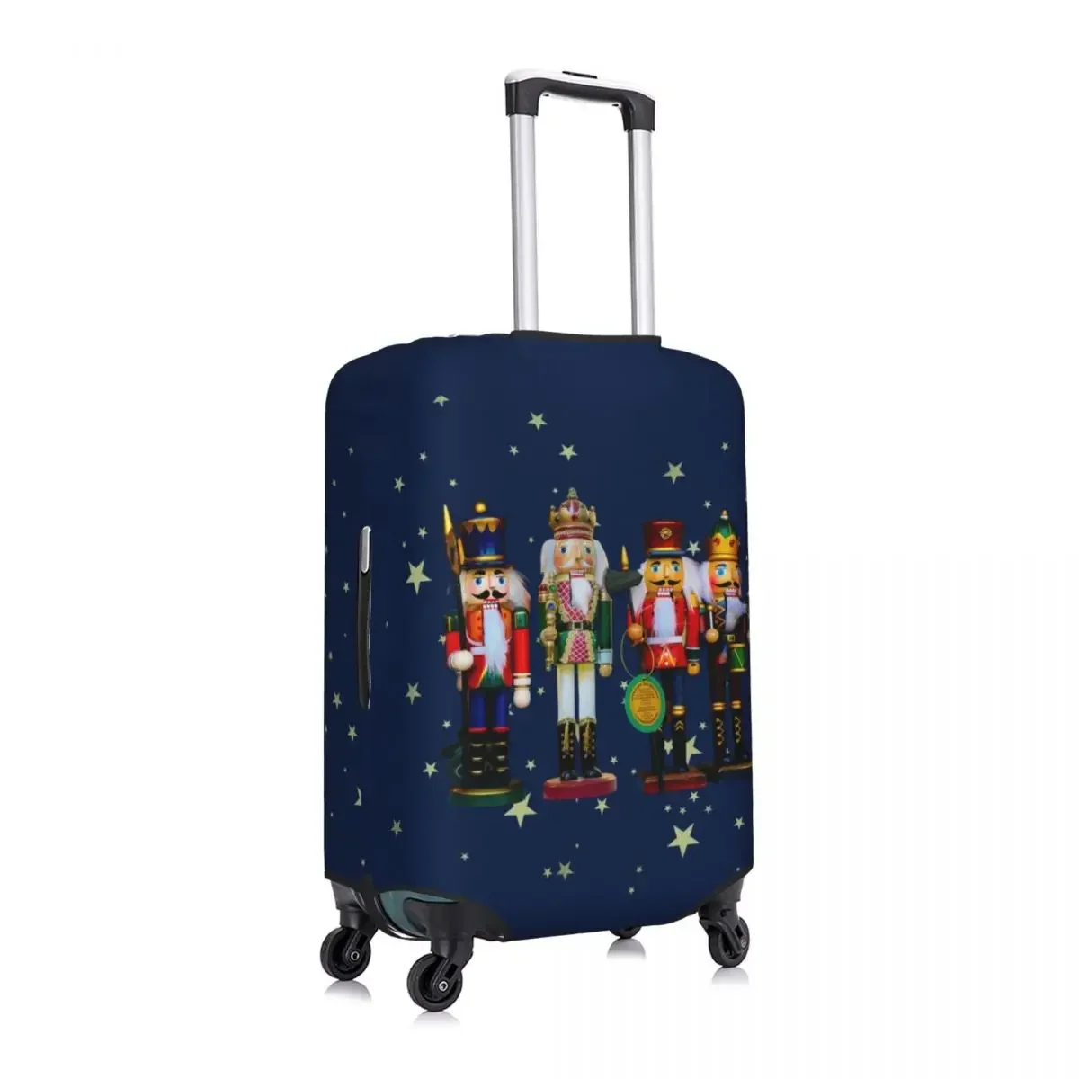 Holiday Nutcrackers Luggage Cover Protector  Christmas Nutcracker Cartoon Toy Soldier Travel Suitcase Covers for 18-32 Inch