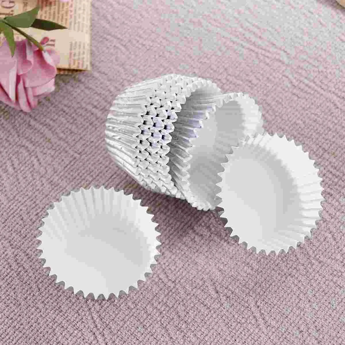 

ROSENICE 100pcs Aluminum Thickened Foil Cups Cupcake Liners Mini Cake Muffin Molds Baking Molds (Silver)