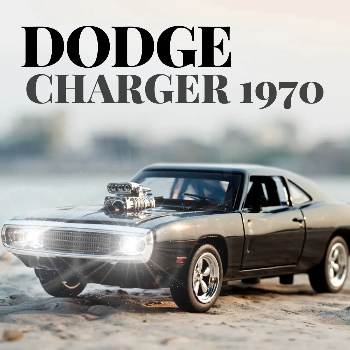 1:32 Dodge Charger 1970 Pullback Car Toy with Light Sound, Alloy Diecast Repilca Model Scale Miniature Kid Boy Xmas Gift