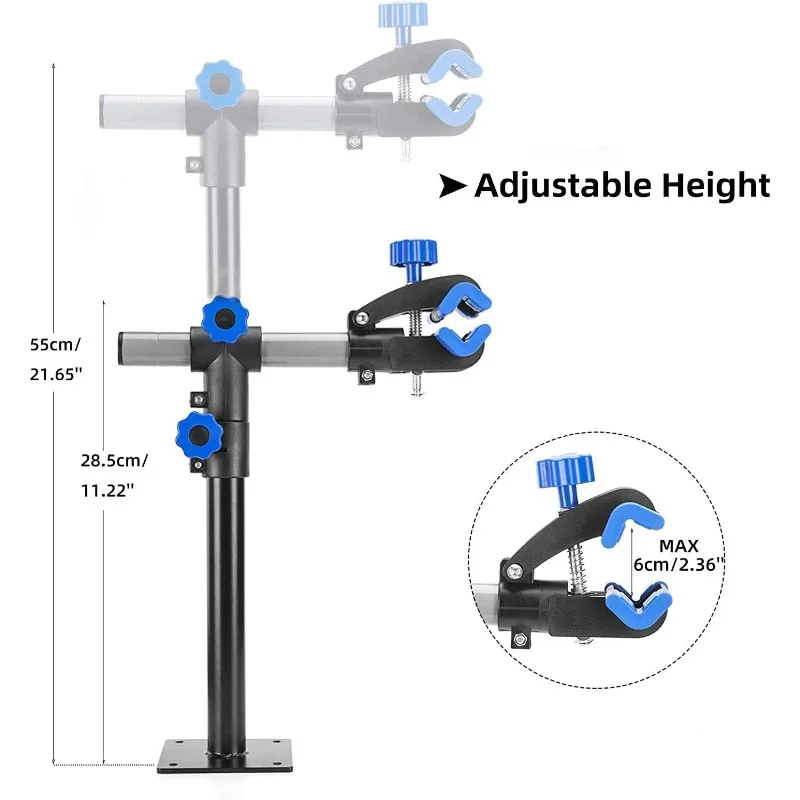 Bike Repair Stand Wall Workbench Mount Rack Workstand Clamp Height Adjustable Home Bicycle Maintenance Rack for Road