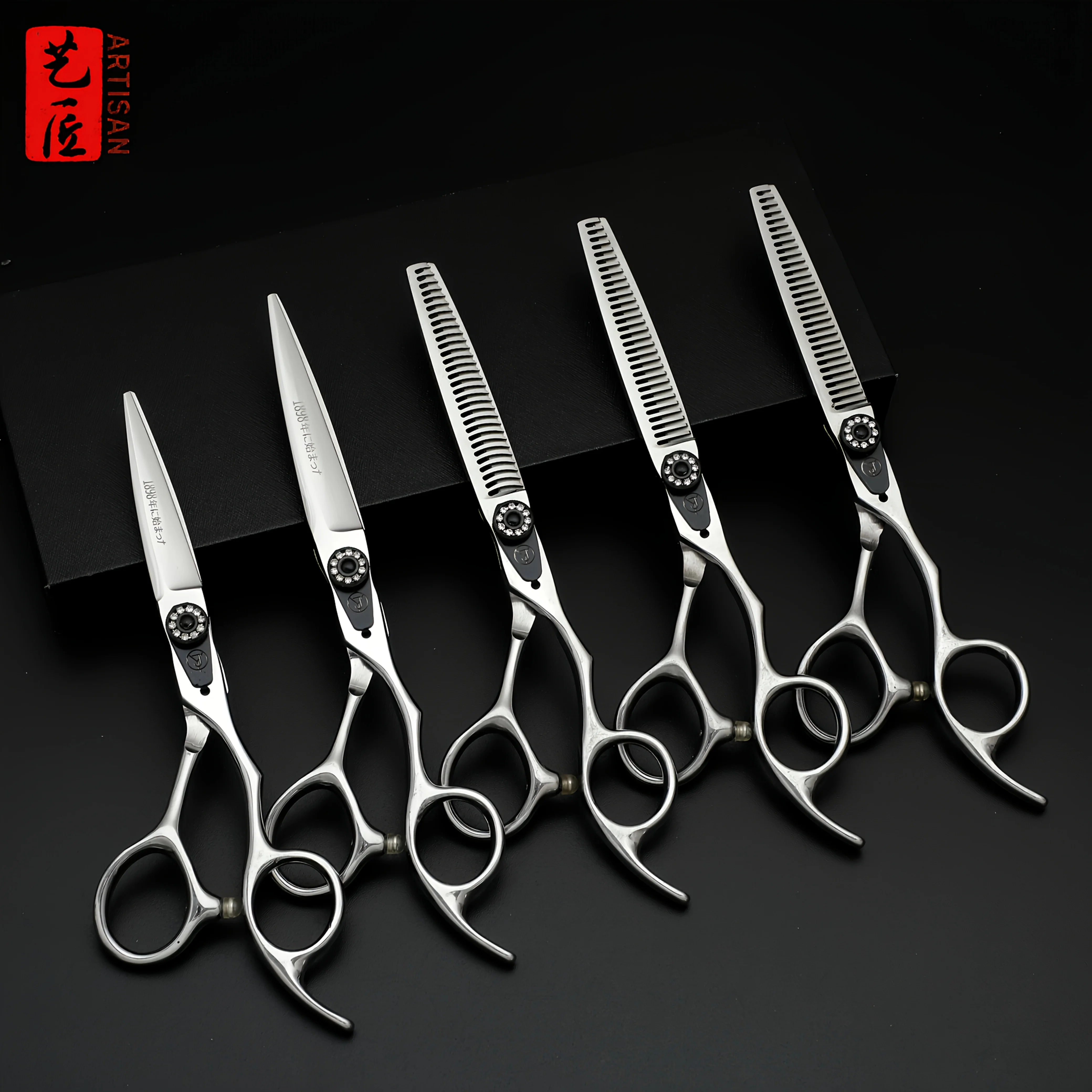 

A set of scissors handcrafted for barbers and stylists, very durable and sharp, with high-end packaging.