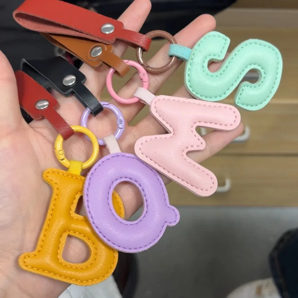 Charms 26 Initial Letter Keyring Set, Alphabet PU Leather Gift