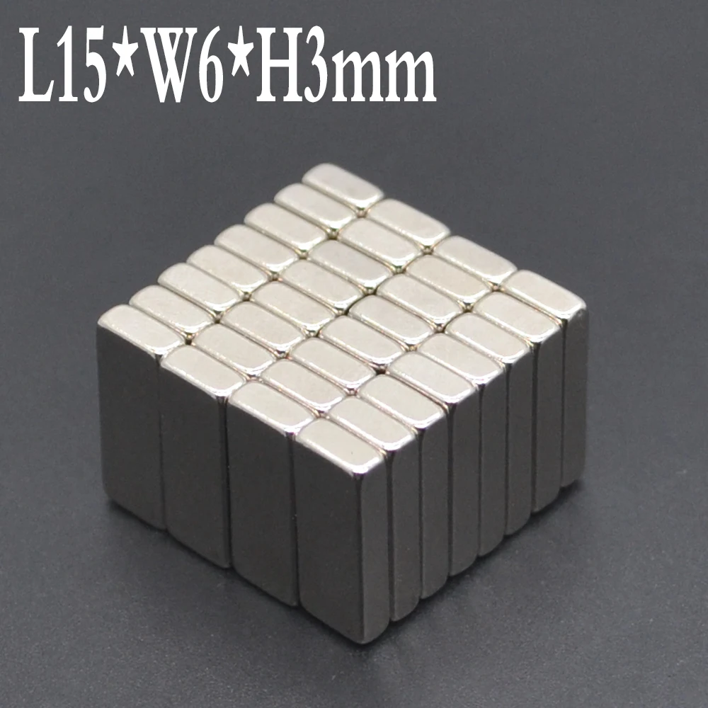 1/20/50/100/5000Pcs 15x6x3 Neodymium Magnet 15*6*3 N35 NdFeB Block Super Powerful Strong Permanent Magnetic imanes Block  imanes