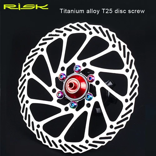Imagen 2 del producto Pernos de aleación de titanio para bicicleta, tornillos de Rotor de disco de 12 piezas, M5x10mm, tornillos de Rotor de freno de disco de bicicleta de montaña y carretera, accesorios de fijación